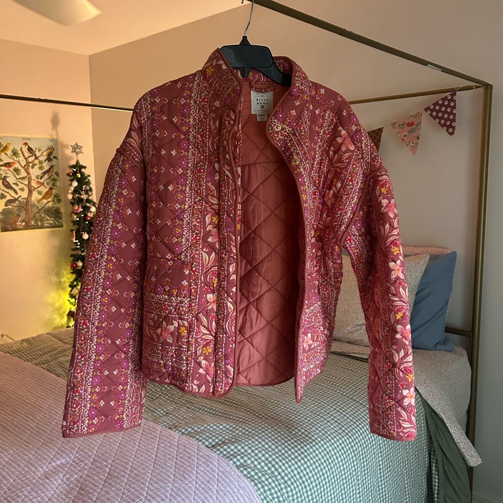 Billabong Floral Quilted Jacket - Pink